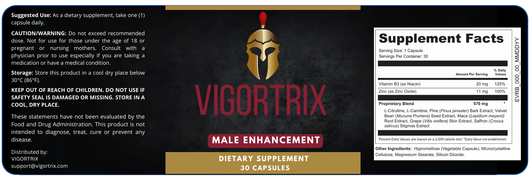 Vigortrix Product Label